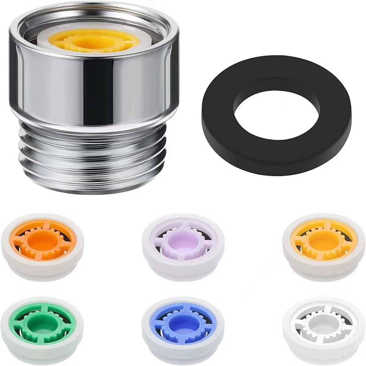 The flow rate of the showerhead water-saving plate is connected to the top spray hand-spray water-saving valve with a copper 4-inch G1/2 internal and external thread adapter for the flow-limiting plate details Picture