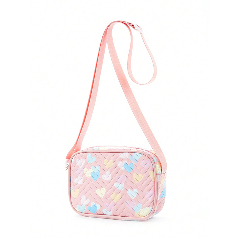 Cross-border single-shoulder women's bag, solid color printed single-shoulder bag, personalized single-shoulder bag for boys and girls, girls' crossbody bag, coin purse details Picture