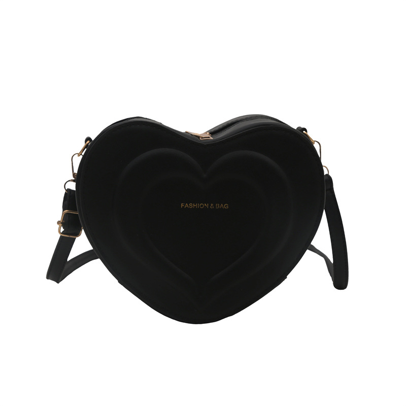 Cross-border cute heart-shaped bag for women, 2024 new trendy and fashionable crossbody bag, simple and stylish single-shoulder bag Item Picture