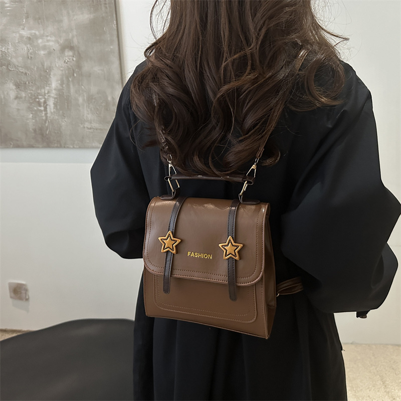 Winter retro school-style backpack for women, new 2024 fashionable student handbag, commuting crossbody bag Specification drawing