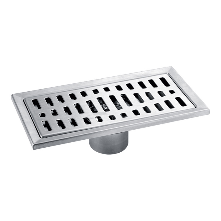 Cross-border best-selling stainless steel rectangular floor drain, hotel kitchen, bathroom, shower room direct exhaust anti-odor floor drain Item Picture