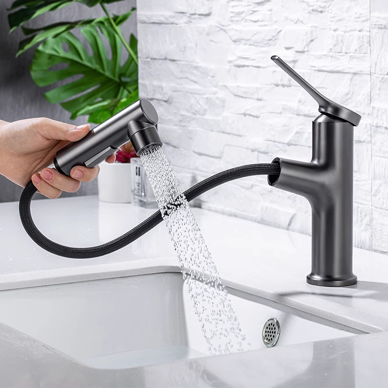 Pull-out faucet, washbasin, basin faucet, all-copper hot and cold universal faucet manufacturer wholesale details Picture