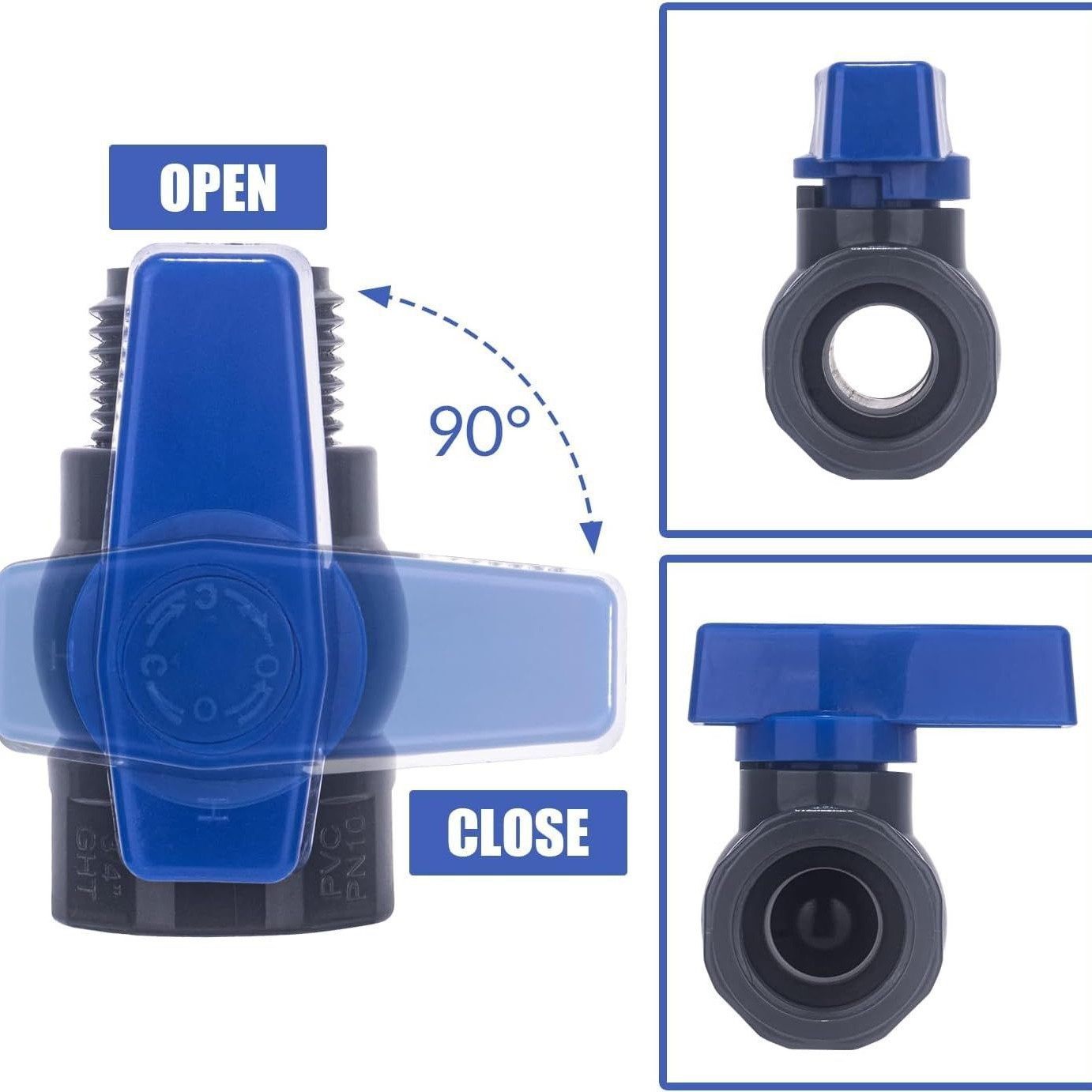 Cross-border US standard 3/4GHT internal and external threaded hose fittings, switch water valve, garden hose, threaded stop valve Specification drawing