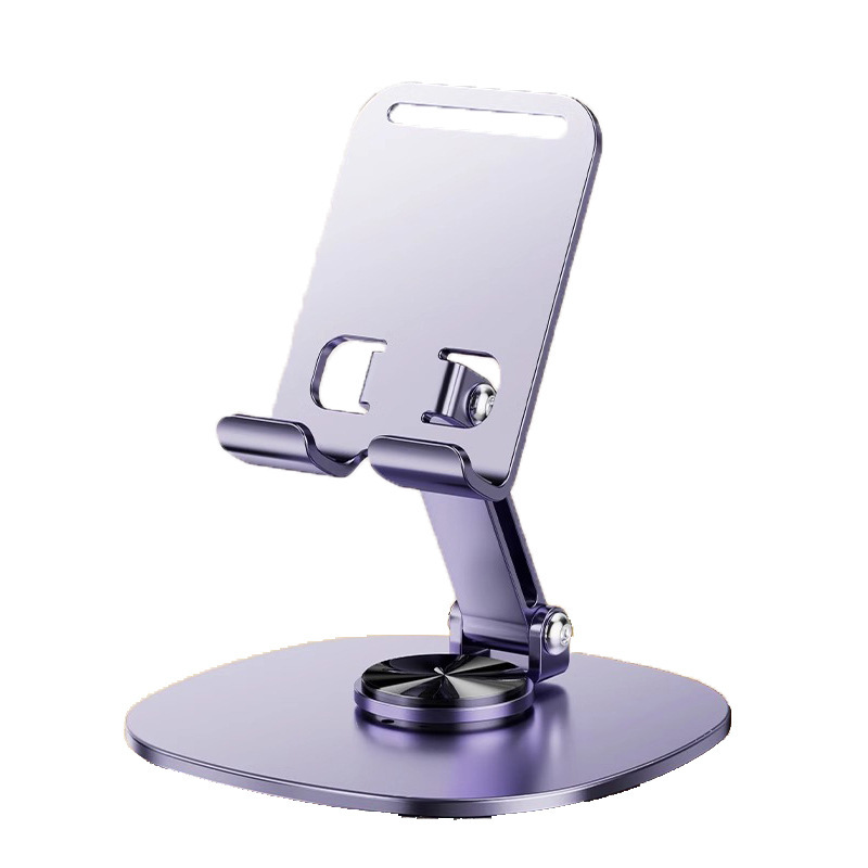 Folding metal rotating 360-degree mobile phone and tablet stand, multi-angle portable folding desktop aluminum alloy stand Item Picture