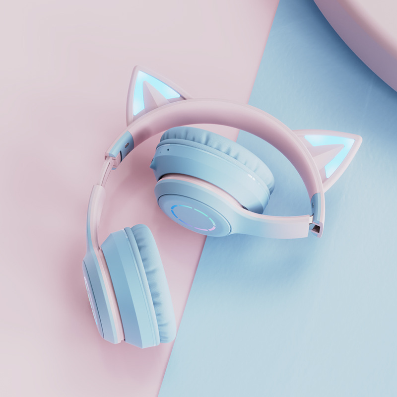 Cross-border bestseller Cat ear over-ear headphones, Bluetooth with ultra-long battery life, gaming Bluetooth headphones, wireless headsets, no latency Application Scenario