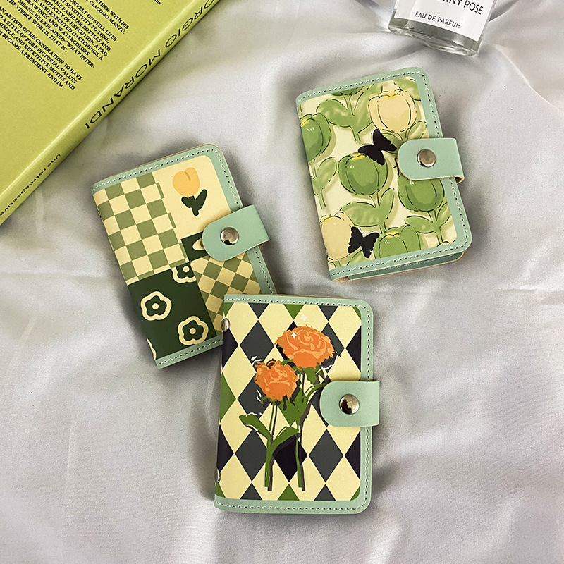 High-end retro ins card case for ladies, large-capacity multi-slot anti-demagnetization driver's license holder, anti-theft small card case details Picture