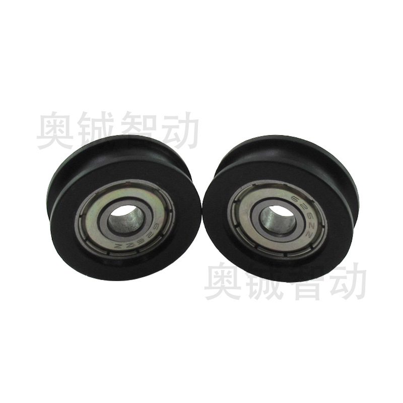 Guangdong manufacturer's self-operated 626 bearing rubber-coated wheel, reinforced nylon wheel, bearing pulley, U-groove wheel Item Picture