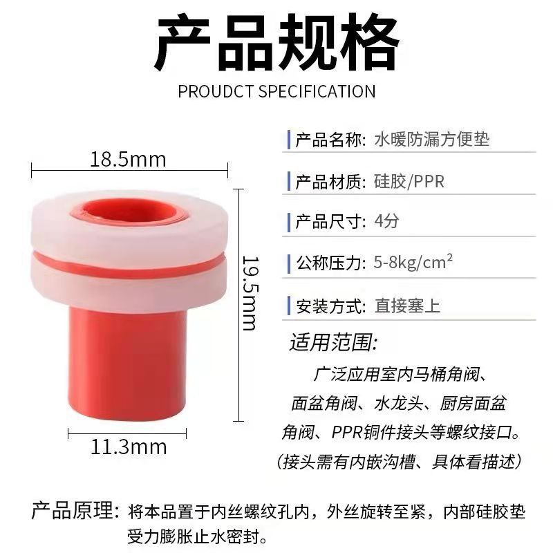 Double-layer 4-inch plug gasket without raw material tape rubber pad, raw material tape gasket, raw material tape rubber pad sealing tape, raw tape details Picture