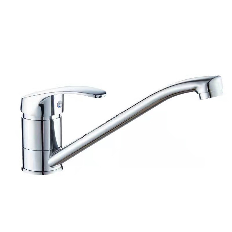 Cross-border brass long-spout kitchen faucet, sink, sink, vertical horseshoe faucet, cold and hot dual-purpose Item Picture