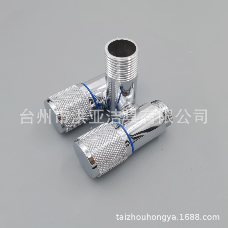 Stainless steel toilet companion bathroom one-in two-out quick-opening triangular valve 4-minute dual-function high-flow water distributor Specification drawing