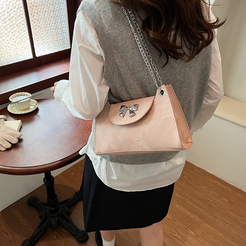 Korean-style gentle and fashionable sequined bow chain single-shoulder bag, new winter 2024, stylish and high-quality women's crossbody bag Specification drawing