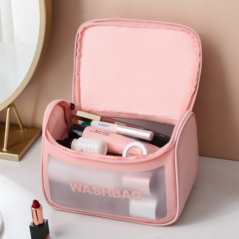 Carefully selected pu flip-top cosmetic bags, large-capacity hand-held toiletry bags, high appearance level portable storage bags, and high-end storage bags Specification drawing
