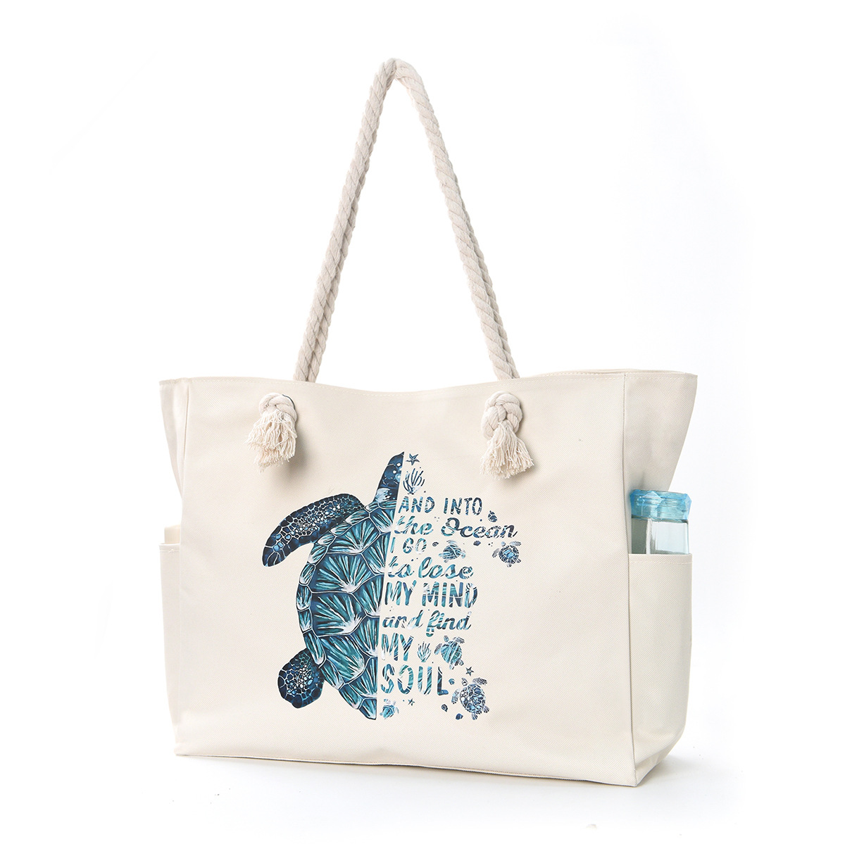 Feihong Cross-border large-capacity beach bag, women's bag, underarm single-shoulder bag, simple and versatile casual storage canvas bag Specification drawing