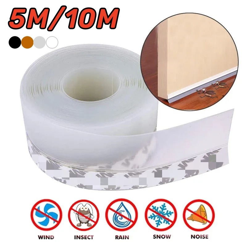 5M/10M door bottom sealing strip, window rubber sealing strip, windproof and dustproof self-adhesive door windshield sealing strip full figure