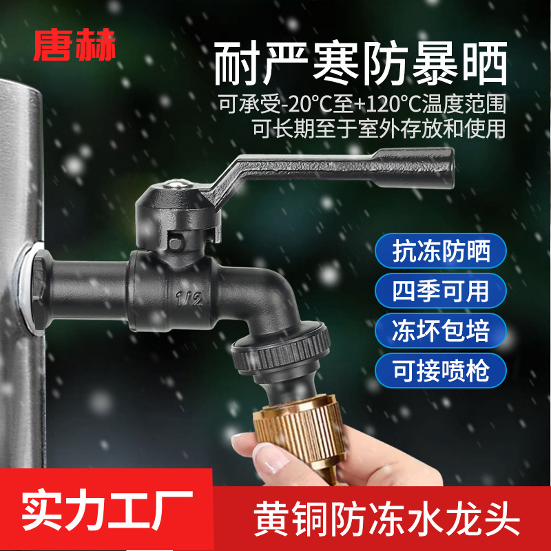 All-copper light luxury outdoor faucet, all-copper anti-freezing crack, 4-point and 6-point outdoor flower water faucet wholesale for courtyard gardens full figure