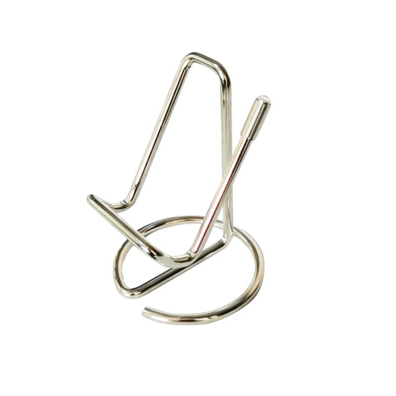 INS Ironwork linear metal mobile phone stand, simple desktop reading display stand, business card holder factory direct sales Specification drawing