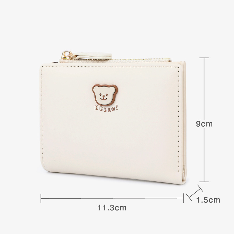 New cute and versatile short wallet for students, a perfect match for the graduation season and summer, a Korean version of the Bear coin purse Application Scenario