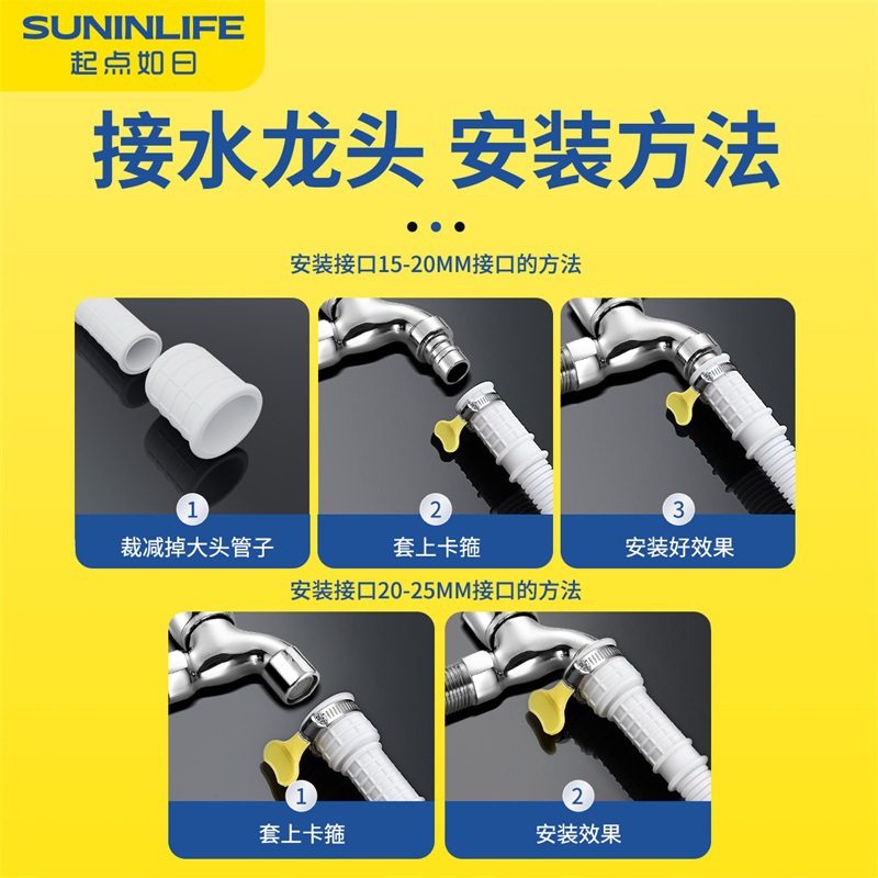 Washing machine water hose, faucet pipe, air conditioner drain pipe, household water pipe extension, plastic Application Scenario