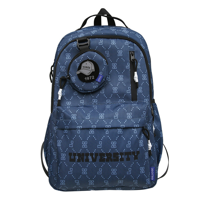High-quality trendy brand schoolbags, letter trend, large-capacity high school backpack, fashionable backpacks for boys and girls, junior high school students Item Picture