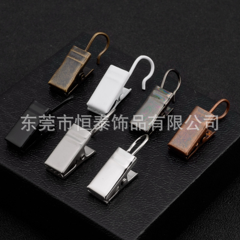 Cross-border sales of metal hook curtain clips in 7 colors with multiple color options. Available curtain accessory clips in stock Specification drawing