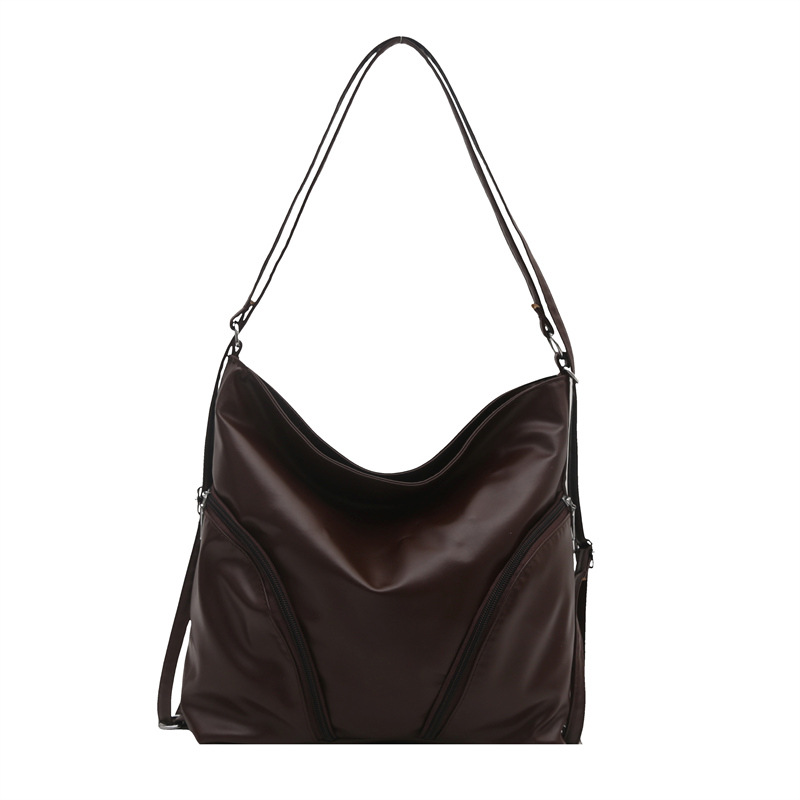 Fashionable retro large-capacity single-shoulder bag, trendy 2025, niche design backpack, women's casual and simple tote bag Item Picture