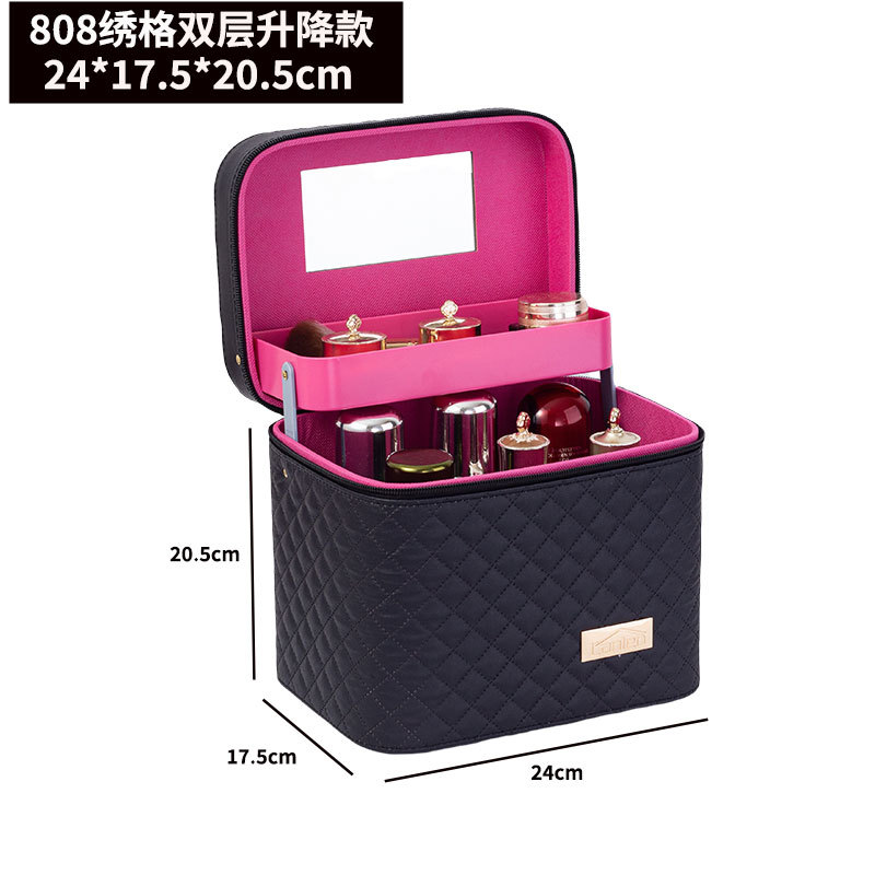 Wholesale of portable makeup bags, large-capacity travel makeup boxes, multi-functional hand-held multi-layer desktop cosmetics storage boxes full figure
