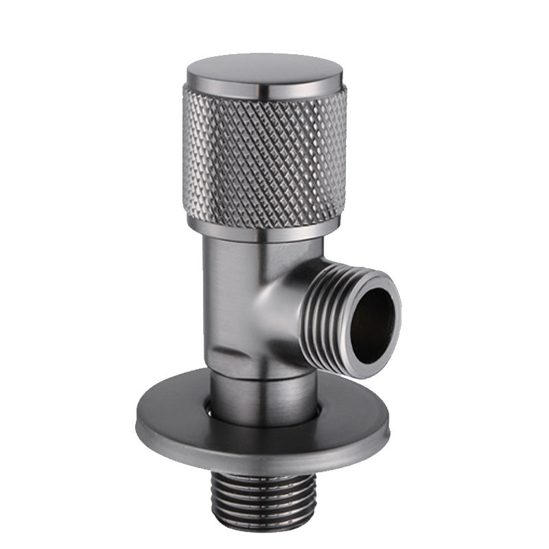 The Angle valve is made of thick copper, with a large flow rate for hot and cold washbasins, toilets, and water heaters. The water divider valve is in a four-inch gray color Item Picture