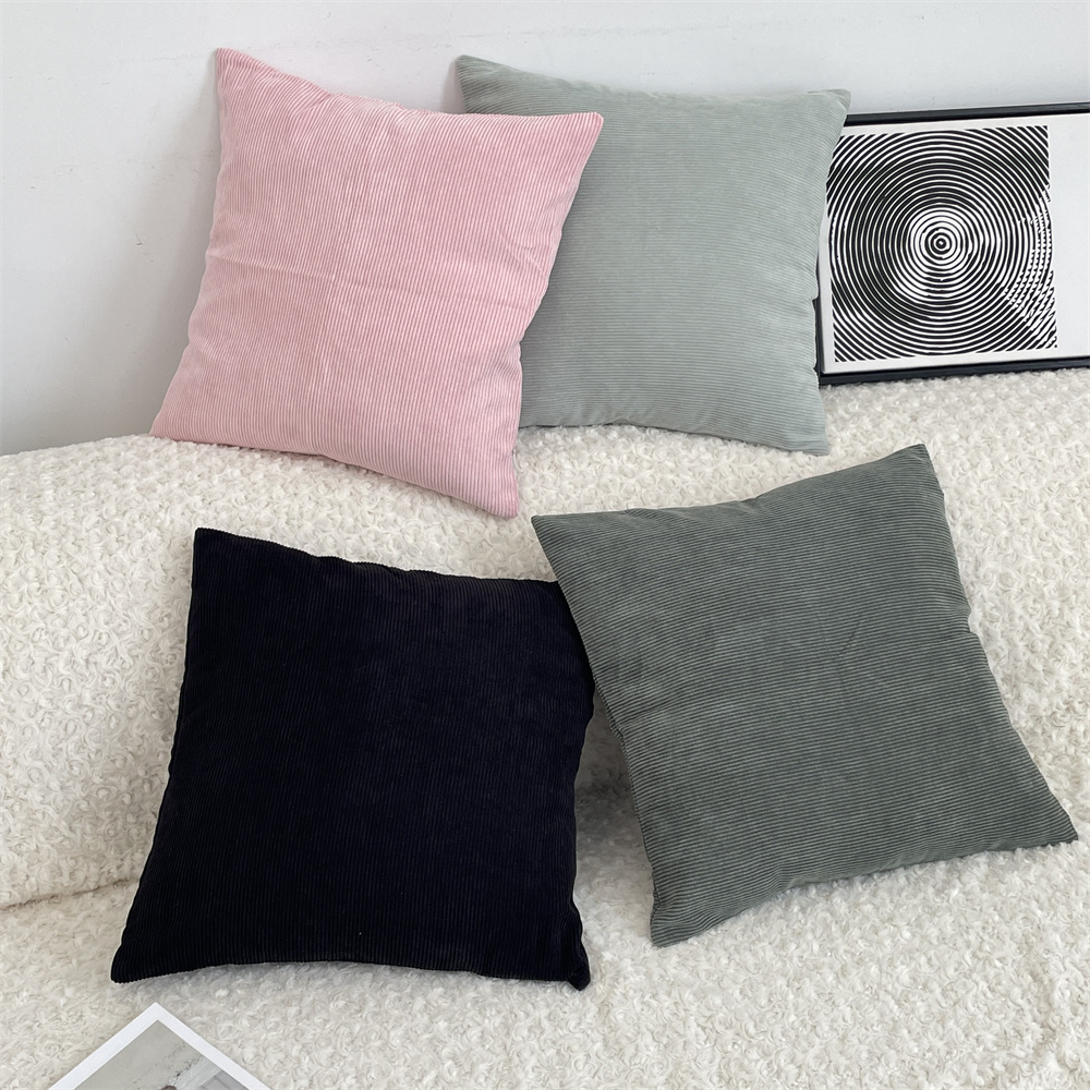 bj51191 corduroy pillowcase solid color pillow cover without core sofa pillowcase bedroom headboard pillow Specification drawing