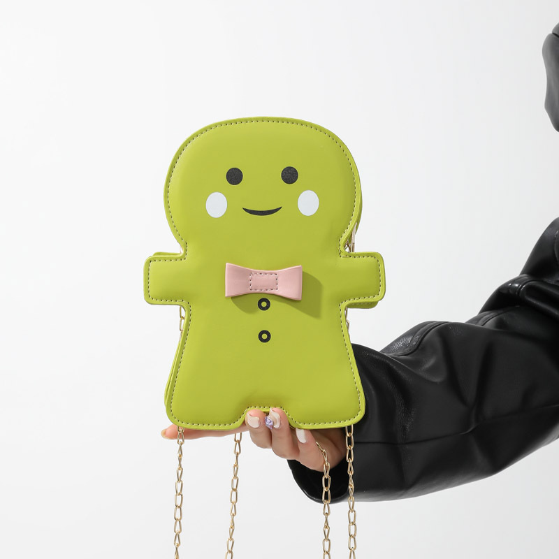 2024 Simple and fashionable single-shoulder bag, new cute cartoon small bag, niche chain crossbody bag full figure