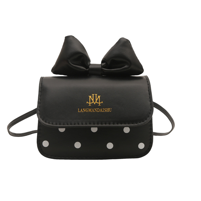 Cute girl's bow, stylish small bag, fashionable and high-end polka dot small square bag, niche single-shoulder crossbody bag for girls Item Picture