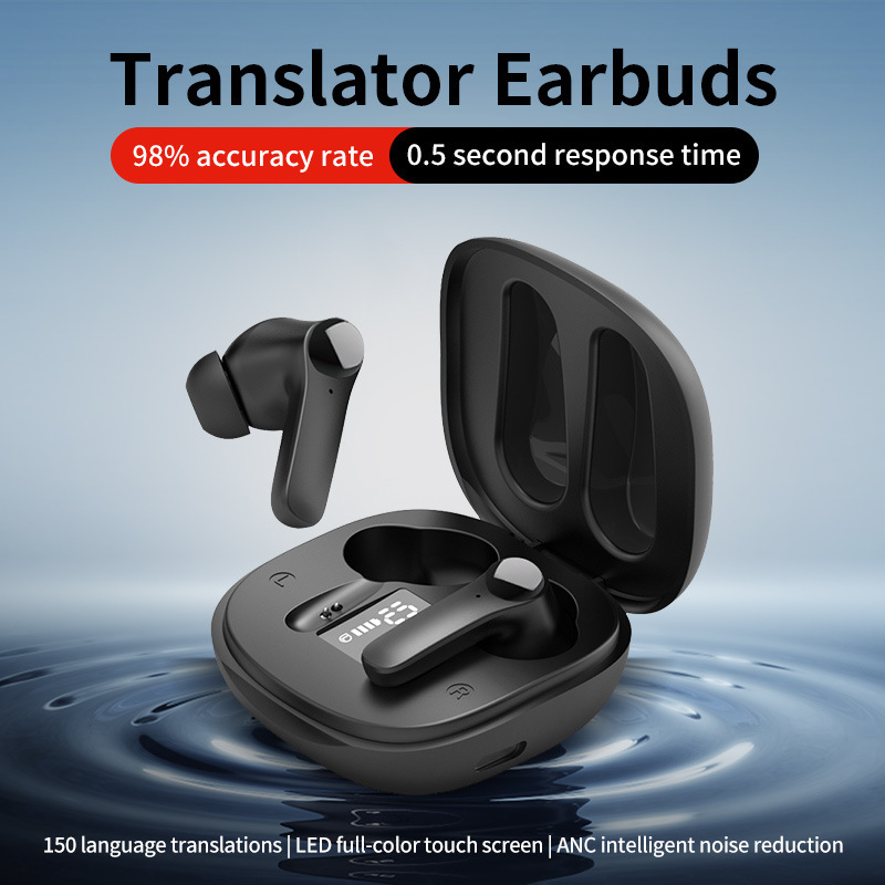 B11 Wireless Bluetooth translation headphones, portable in-ear translator, touch headphones, multi-language translation headphones full figure