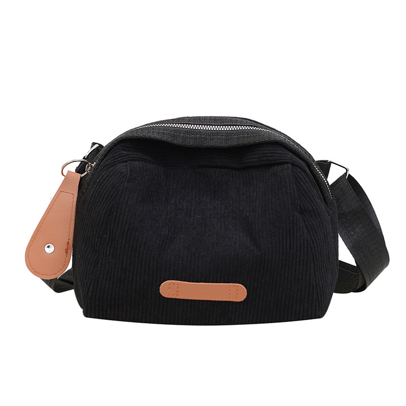 Embroidered thread shell bag crossbody bag 2025 new corduroy crossbody bag Japanese and Korean version casual work single-shoulder bag Item Picture