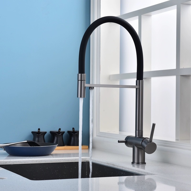Three-in-one water purifying faucet, cross-border drinking water filter, kitchen mixer, rotating foreign trade hot and cold water faucet details Picture