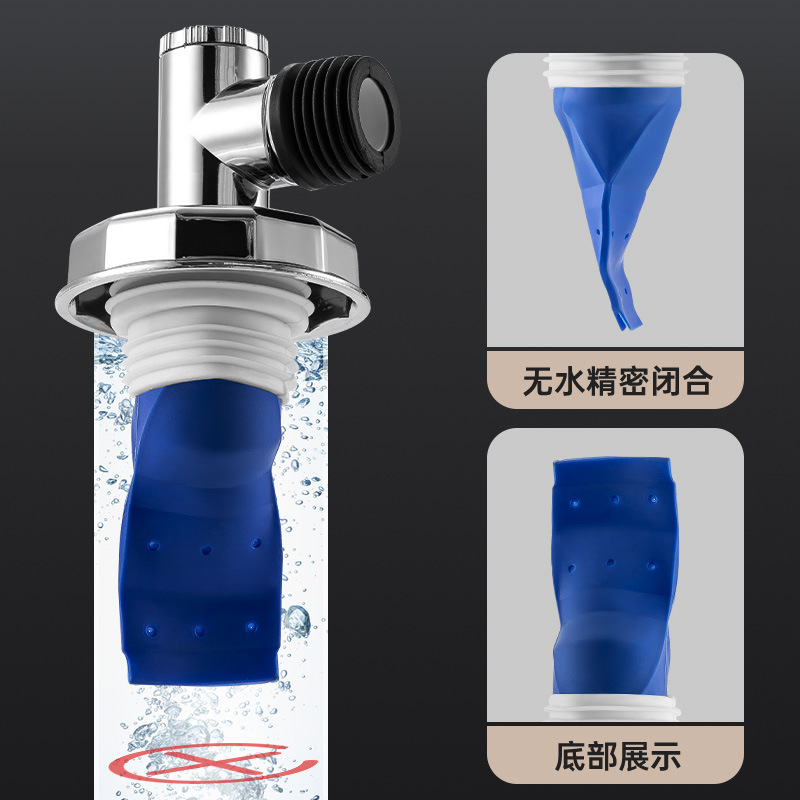 Washing machine floor drain, universal sewer two-in-one anti-overflow and anti-odor drainage pipe, electroplated three-way floor drain joint details Picture