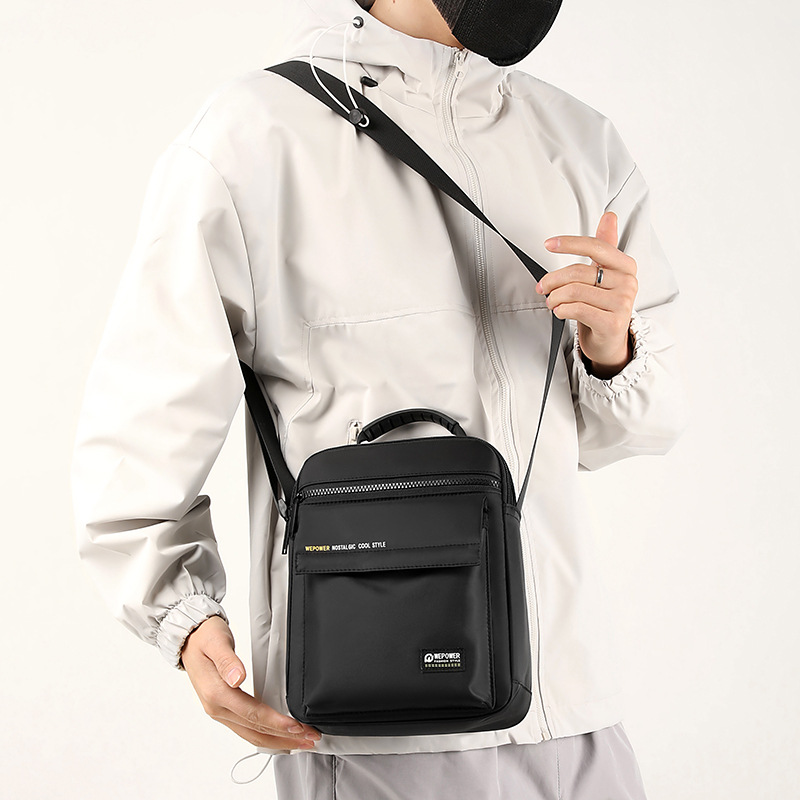 WEPOWER's new men's casual and simple single-shoulder bag, portable large-capacity storage crossbody bag and business handbag details Picture