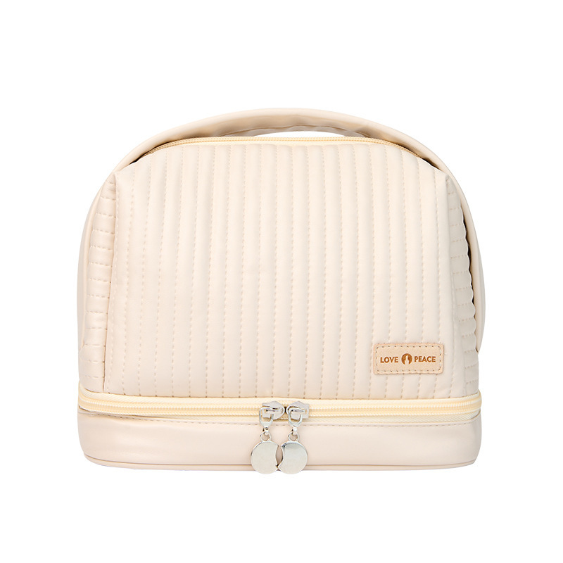 New dry-wet separation toast makeup bag, large-capacity pu portable waterproof storage bag for going out, starting from one Item Picture