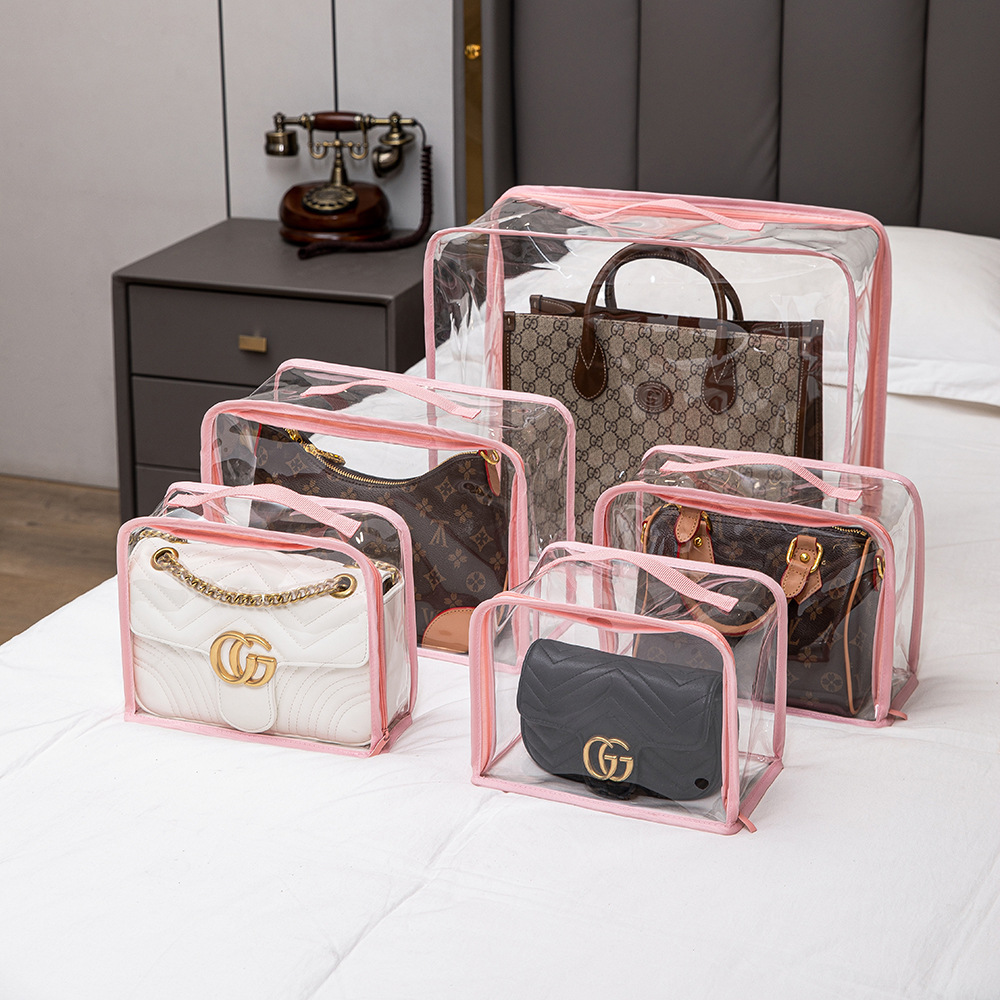 Steifu luxury protective bags, bag storage bags, counter display: PVC dust-proof and moisture-proof storage bags with protective cases full figure