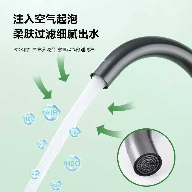 Thickened stainless steel cold and hot kitchen faucet, sink, sink and vegetable basin for foreign trade, rotatable anti-splash ball faucet Specification drawing