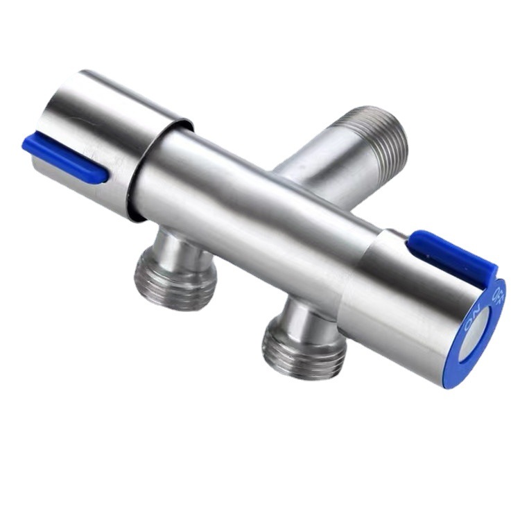 Brushed stainless steel copper core toilet mate, one in and two out dual-purpose Angle valve, stainless steel double opening Angle valve manufacturer Application Scenario