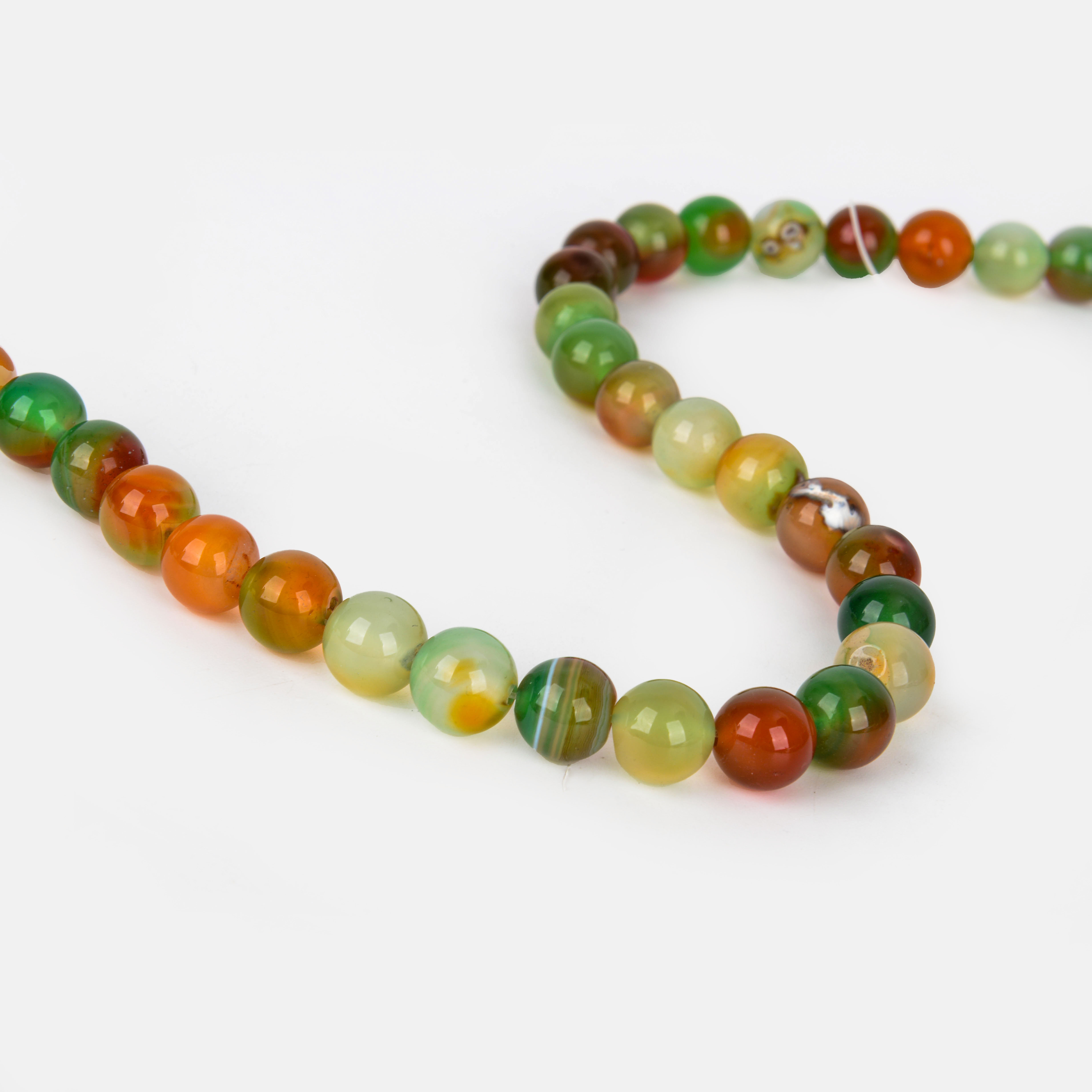 红玛瑙圆珠绿玛瑙散珠diy手链项链饰品配件白玛瑙串详情图1