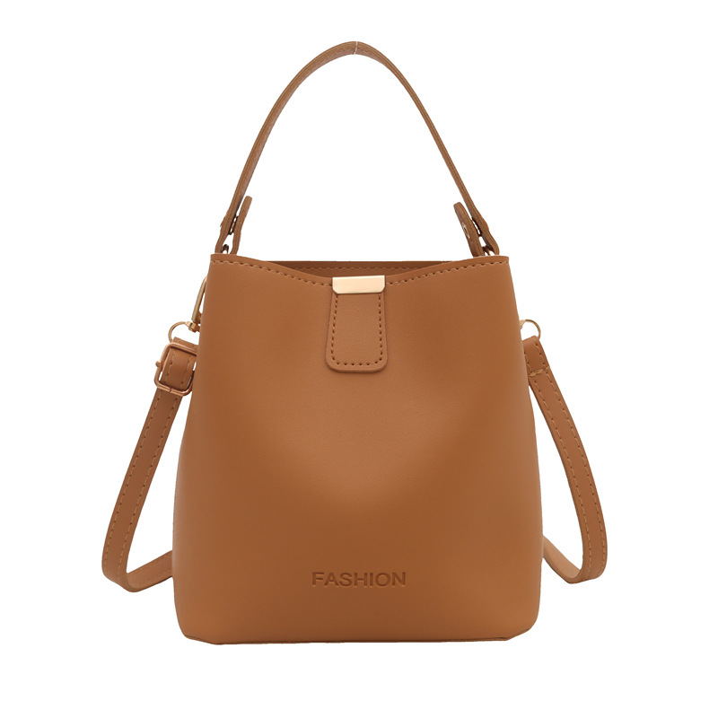 The 2024 new retro bucket bag for women is a fashionable handbag for ladies. It is a solid color, simple and large-capacity single-shoulder bag Item Picture