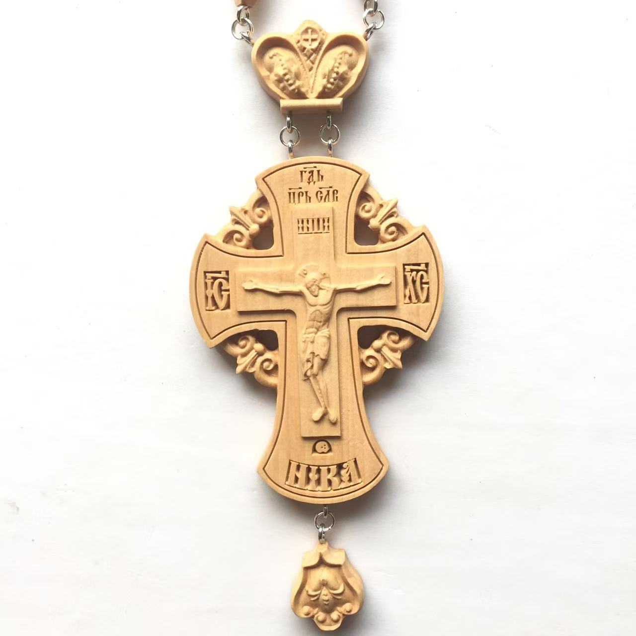 礼物手工心意十足十字架项链 编织绳木制挂件吊坠 圣徒十字架木头项链饰品批发