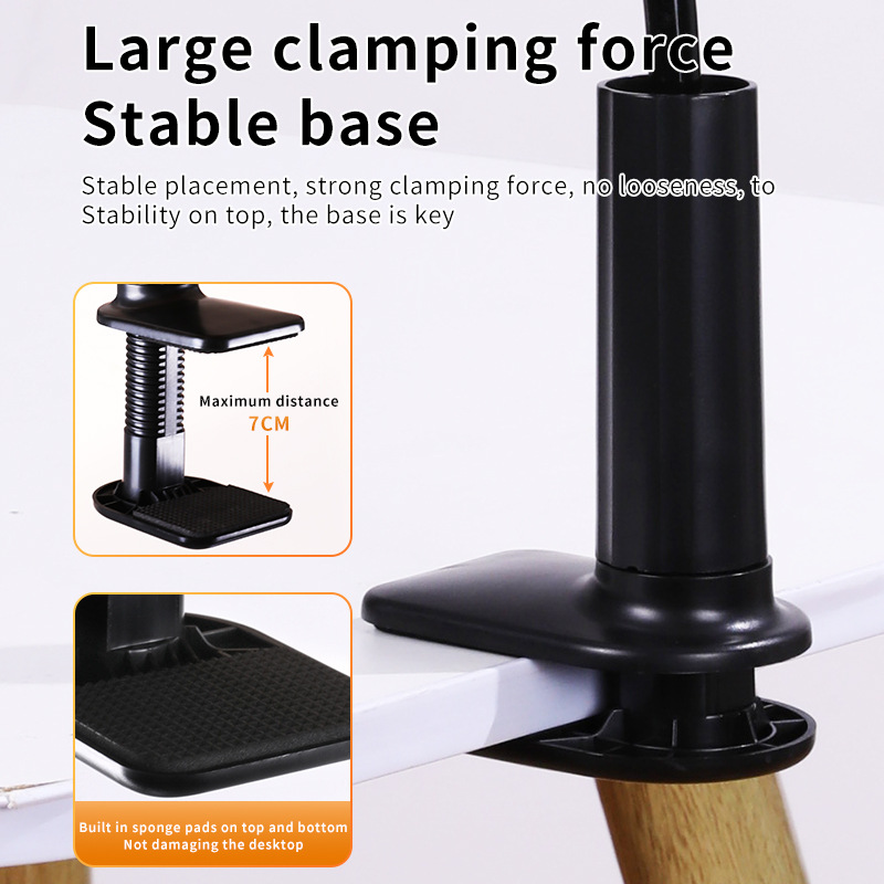 Cross-border mobile phone lazy person stand, spiral base, bed and desk lazy person's magic tool, bedside mobile phone and tablet stand Application Scenario