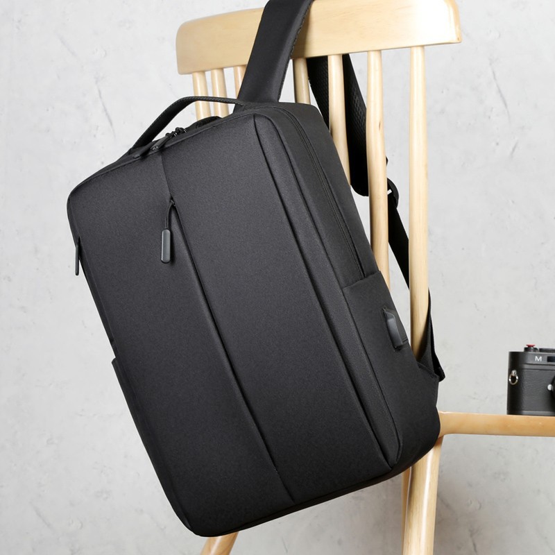 Computer bag, men's outdoor leisure multi-functional business backpack, large-capacity backpack with USB, Oxford cloth schoolbag full figure