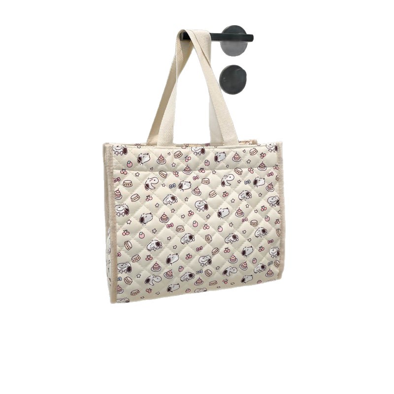 New Japanese-style quilted checkered bow print women's makeup bag, travel toiletries and makeup supplies storage bag Item Picture