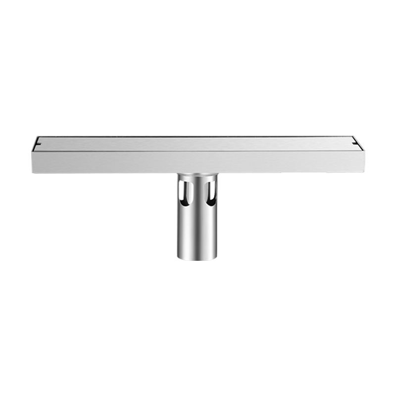The hotel bathroom can be equipped with tiled, extended floor drain, insect-proof and odor-proof, brushed, natural color 304 stainless steel invisible floor drain Item Picture