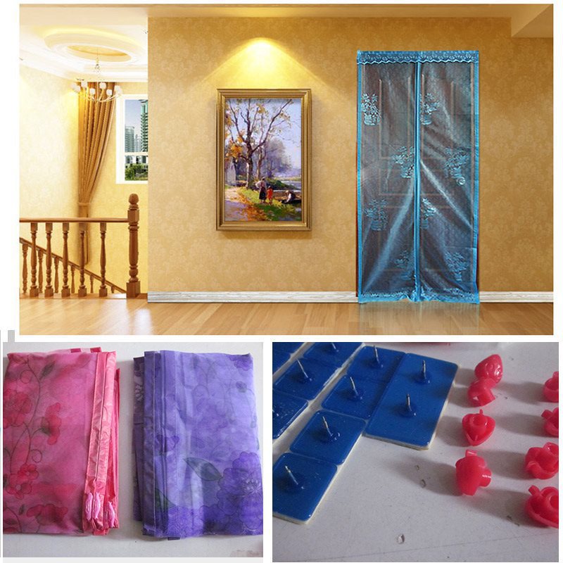 Magnetic screen door curtain, mosquito-proof door curtain, silent encryption, mosquito-proof simple screen door, adhesive snap back adhesive door frame grid Application Scenario
