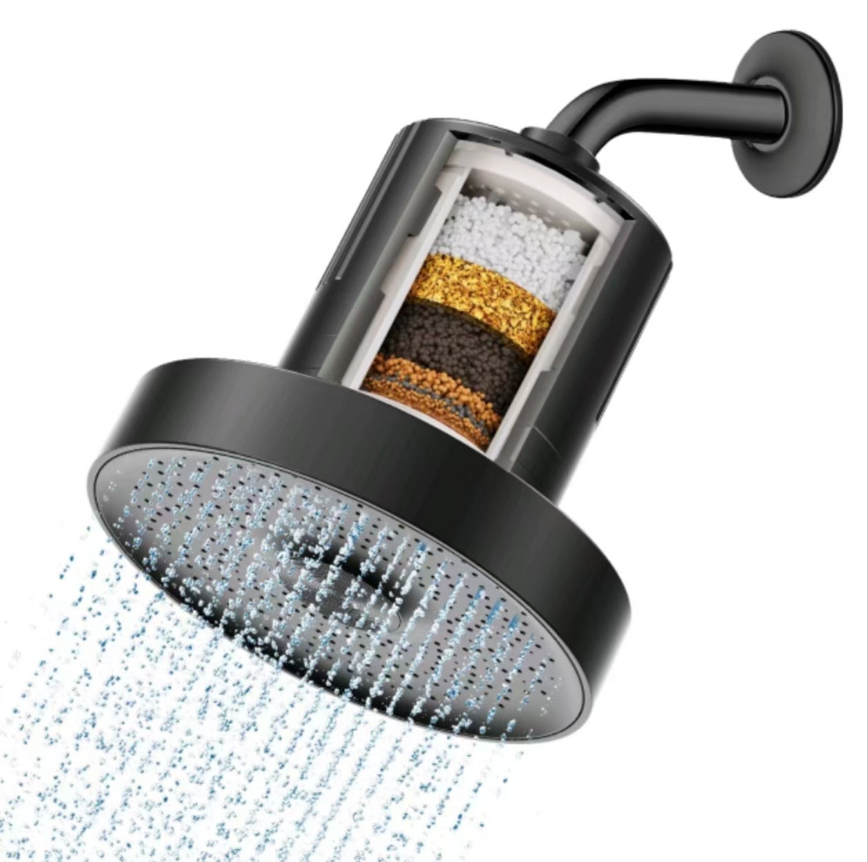 Amazon 6-inch showerhead filter, 15-level and 20-level bath filter, water purifier, residual chlorine removal filter, showerhead top spray details Picture