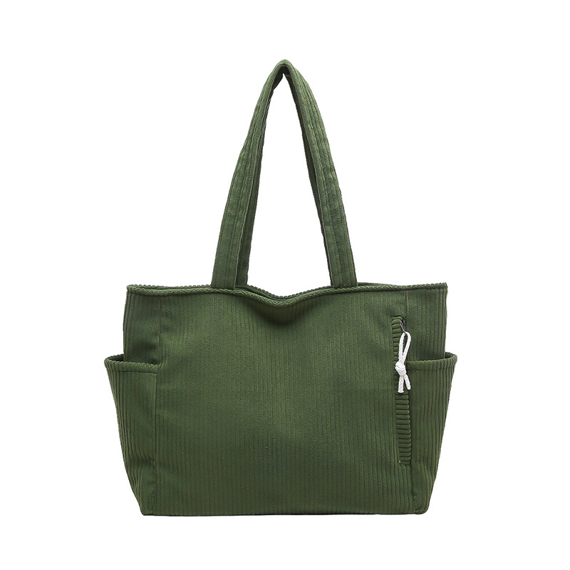 New large-capacity commuter tote bag, personalized student schoolbag, simple solid-color pleated single-shoulder bag Item Picture