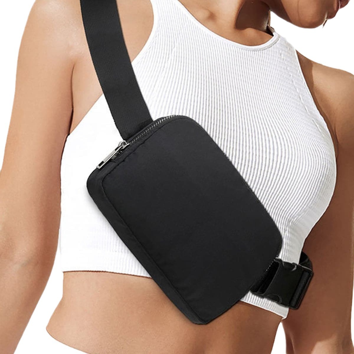 Cross-border lulu's same style waist bag, nylon waterproof chest bag, crossbody bag, outdoor sports, running, crossbody waist bag for men and women Item Picture